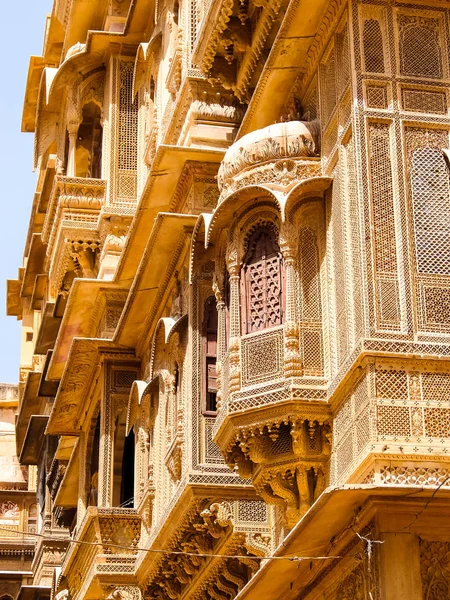 Jaisalmer India Circa March 2018 Hermosa Arquitectura Patwon Haveli Jaisalmer — Foto de Stock