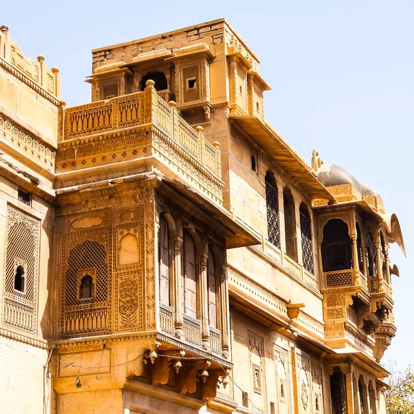 Αρχιτεκτονική Του Singh Haweli Salam Moti Mahal Jaisalmer Ρατζαστάν Ινδία — Φωτογραφία Αρχείου