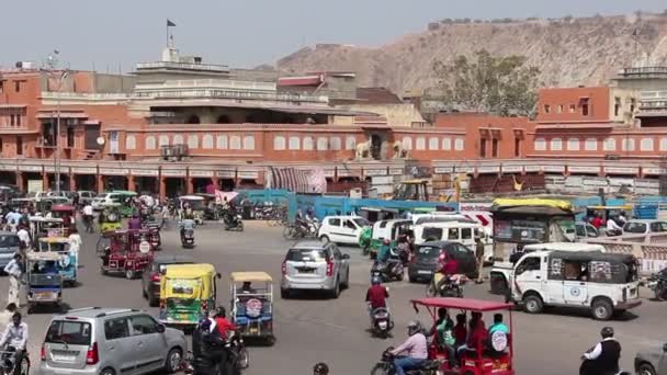 Jaipur Indien März 2019 Straßenverkehr Auf Den Strassen Von Jaipur — Stockvideo