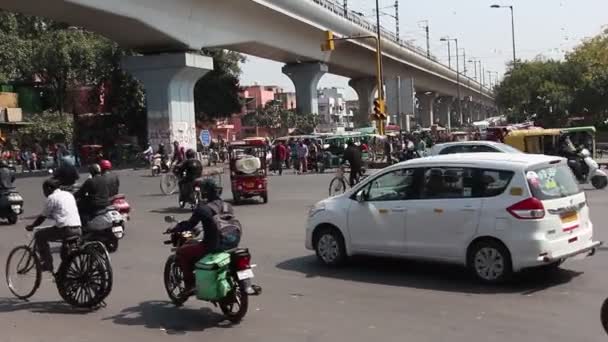 New Delhi India März 2019 Straßenverkehr Auf Den Strassen Von — Stockvideo