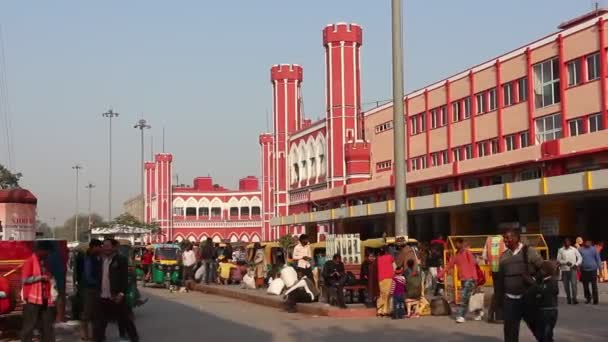 Нью Дели Индия Около Марта 2019 Года Уличное Движение Районе — стоковое видео