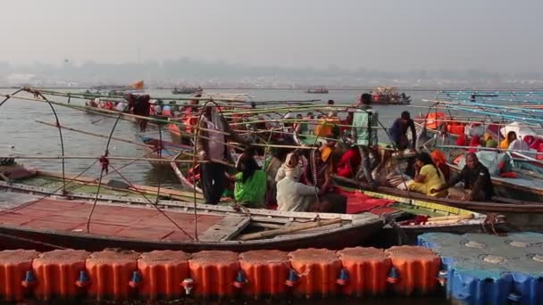 Allahabad Índia Por Volta Março 2019 Devotos Que Visitam Festival — Vídeo de Stock