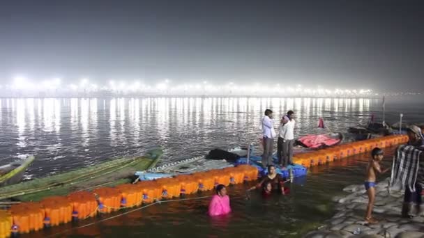 Allahabad Inde Vers Mars 2019 Les Dévots Visitent Festival Kumbh — Video