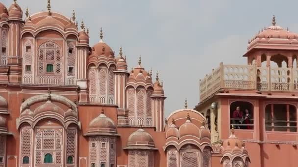 Jaipur India Circa Maart 2019 Prachtig Uitzicht Hawa Mahal Paleis — Stockvideo