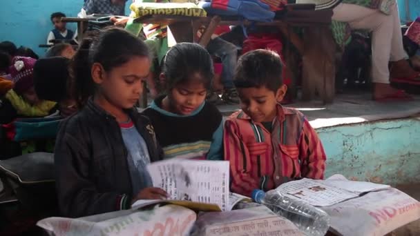 Agra India Circa Marzo 2019 Bambini Indiani Studing Nella Scuola — Video Stock