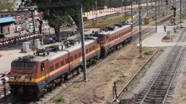 Bangalore, Hindistan - Circa Şubat, 2019. Yesvantpur tren istasyonunun görünümü.