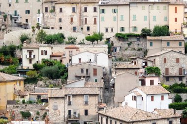 Narni, İtalya - Eylül 2017 yaklaşık. Küçük antik hilltown Narni tarihi merkezinin güzel manzara