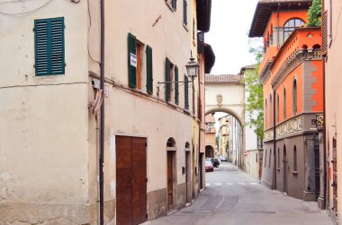 Sansepolcro, İtalya - Ağustos 2017. Sansepolcro sokaklarının görünümü