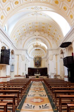Pennabilli, İtalya - Ağustos 2017. Katolik Kilisesi'nin iç mekanları (Parrocchia Cattedrale)