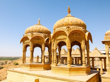 Jaisalmer fort Vyas Chhatri Mimarisi, Rajasthan, Hindistan.