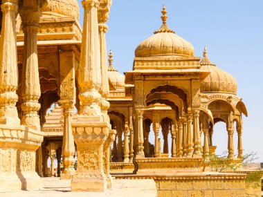Jaisalmer fort Vyas Chhatri Mimarisi, Rajasthan, Hindistan.
