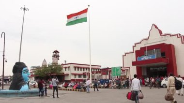Haridwar, India - Circa April 2019. People at the Haridwar railway station.