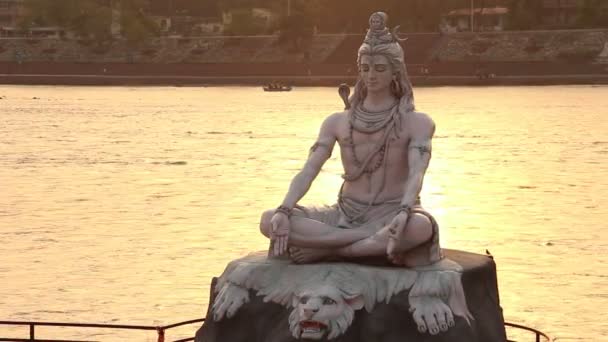 Rishikesh Inde Vers Avril 2019 Belle Statue Seigneur Shiva Sur — Video