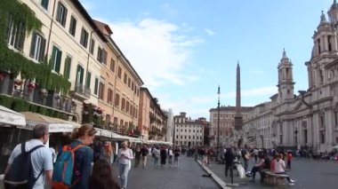 Roma, İtalya - Mayıs 2019. Roma'da Piazza Navona manzarası.