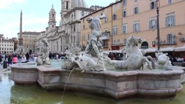 Roma, İtalya - Mayıs 2019. Roma'da Piazza Navona manzarası.