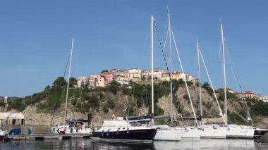 Agropoli, İtalya - Circa Haziran 2019. Agropoli Şehir Manzarası.
