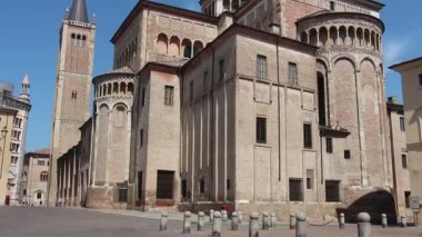 Parma, İtalya - Haziran 2019. Parma Katedrali Görünümü (Cattedrale di Parma).