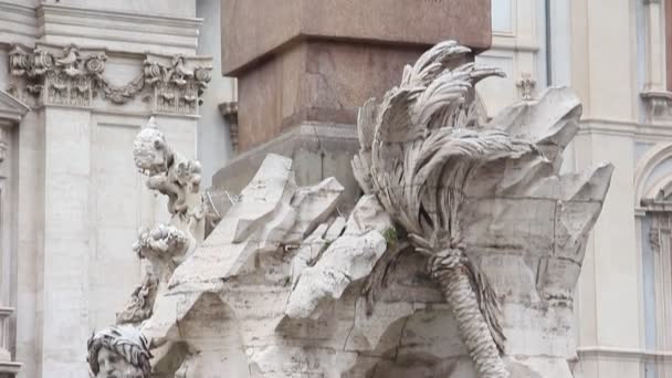 Rome Italy Circa May 2019 View Fountain Fontana Dei Fiumi — Stock Video