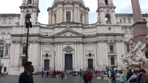 Rome Italy Circa May 2019 View Catholiic Church Piazza Navona — Stock Video