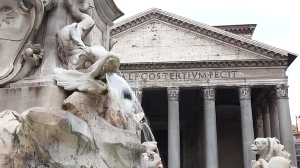 Rome Italy Circa May 2019 View Fontana Piazza Della Rotonda — Stock Video