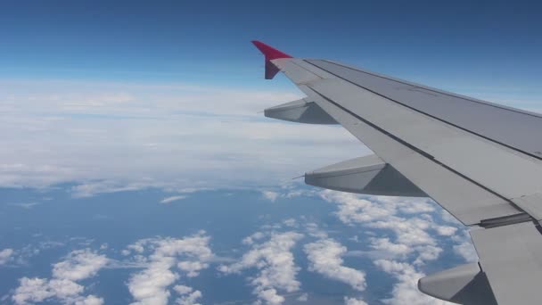 Вид Крыла Самолета Пассажирского Окна — стоковое видео
