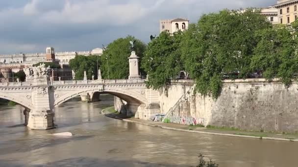 Roma Italia Sekitar Mei 2019 Pemandangan Istana Saint Angel — Stok Video
