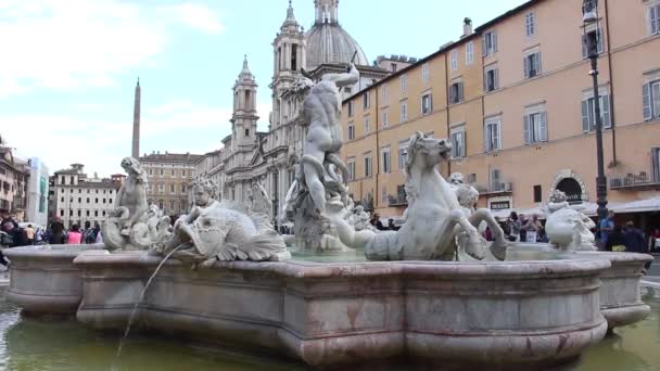 Rzym Włochy Circa 2019 Maja Widok Piazza Navona Rzymie — Wideo stockowe