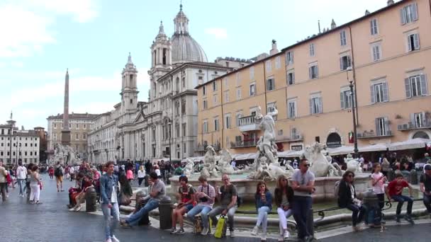 Rom Italien Mai 2019 Blick Auf Die Piazza Navona Rom — Stockvideo