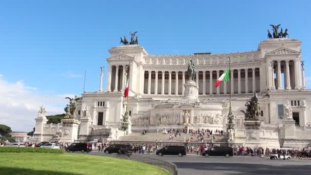 意大利 Circa 2019 维克多 伊曼纽尔二世国家纪念碑 纳齐奥纳莱 维托里奥 伊曼纽尔二世 也被称为祖国祭坛 阿尔塔雷 — 图库视频影像