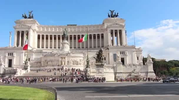 意大利 Circa 2019 维克多 伊曼纽尔二世国家纪念碑 纳齐奥纳莱 维托里奥 伊曼纽尔二世 也被称为祖国祭坛 阿尔塔雷 — 图库视频影像