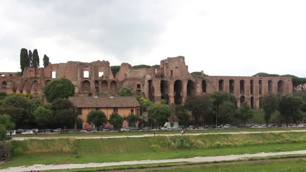 Rome Italië Circa 2019 Mei Uitzicht Palatijn Die Overblijfselen Van — Stockvideo