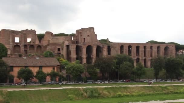 Rome Italië Circa 2019 Mei Uitzicht Palatijn Die Overblijfselen Van — Stockvideo