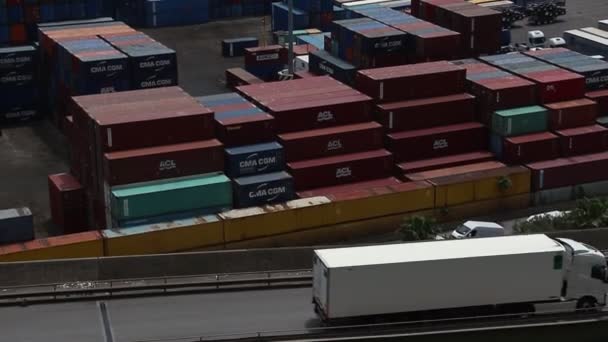 Salerno Italia Circa Junio 2019 Vista Terminal Contenedores Puerto Día — Vídeo de stock