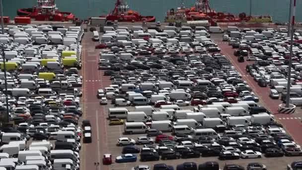 Salerno Italia Circa Iunie 2019 Vedere Terminalului Containerului Portului Ziua — Videoclip de stoc