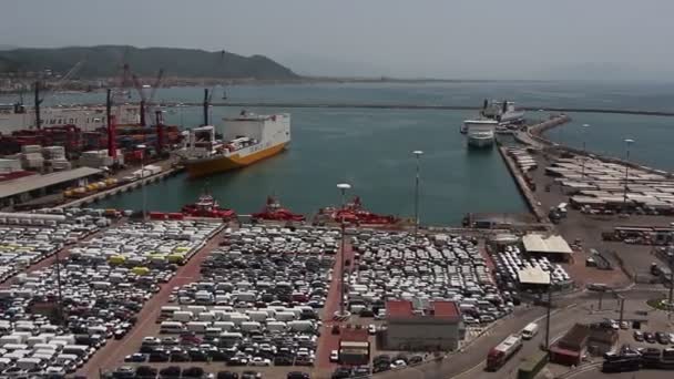 Salerno Italia Circa Junio 2019 Vista Terminal Contenedores Puerto Día — Vídeo de stock