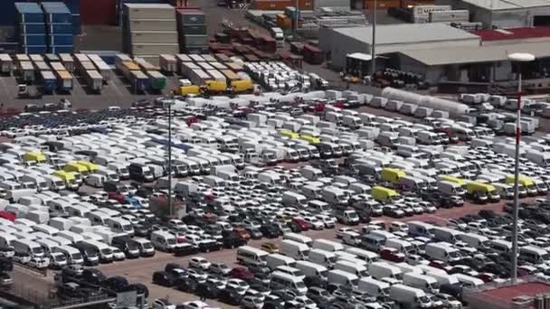 Salerno Włochy Circa Czerwiec 2019 Widok Terminalu Kontenerowego Portu Słoneczny — Wideo stockowe