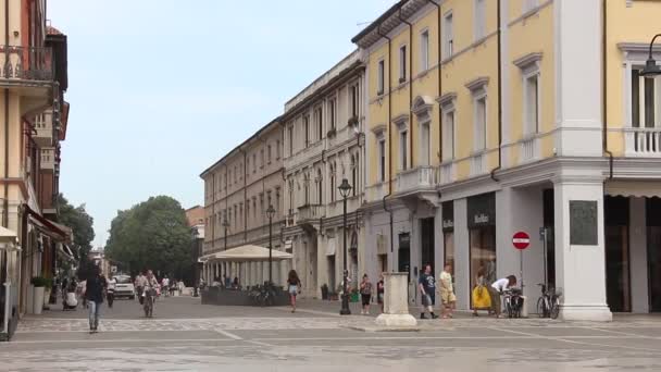 里米尼 意大利 Circa 2019 里米尼特雷 马蒂里广场景观 — 图库视频影像