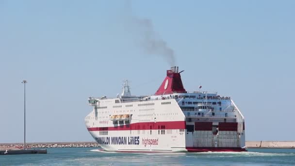 Ancona Italia Circa Junio 2019 Ferry Salió Del Puerto Ancona — Vídeo de stock