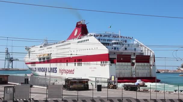 Ancona Italia Circa Junio 2019 Ferry Salió Del Puerto Ancona — Vídeo de stock