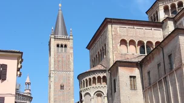 Parma Italien Circa Juni 2019 Blick Auf Die Kathedrale Von — Stockvideo