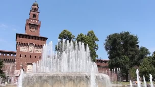 Milan Italie Vers Juin 2019 Vue Sur Ancien Château Castello — Video