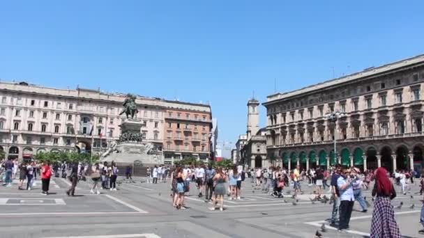 Милан Италия Июнь 2019 Года Famous Gallery Cathedral Square Milan — стоковое видео