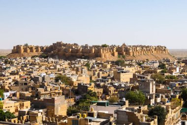 Jaisalmer, Hindistan - Mart, 2018 yaklaşık. Jaisalmer cityscape güzel görünümü.