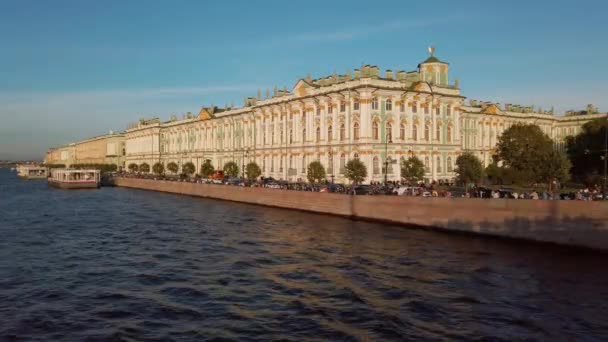 Санкт Петербург Росія Близько 2019 Серпня Прекрасний Вид Річку Нева — стокове відео