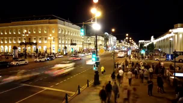 Αγία Πετρούπολη Ρωσία Γύρω Στις 2019 Αυγούστου Οδική Κίνηση Στον — Αρχείο Βίντεο