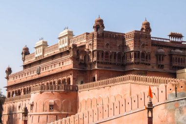 Bikaner, Hindistan - Mart 2018. Junagarh fort güzel mimarisi.