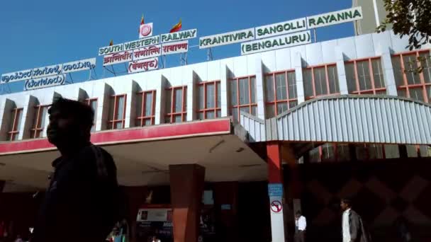 Bangalore India Circa Diciembre 2019 Vista Estación Tren Ksr Bengaluru — Vídeo de stock