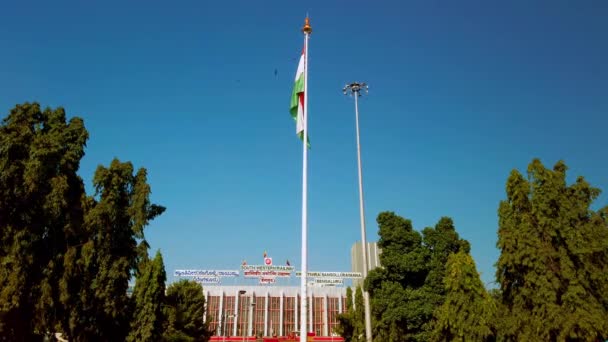 Bangalore Inde Vers Décembre 2019 Drapeau Indien Gare Ksr Bengaluru — Video