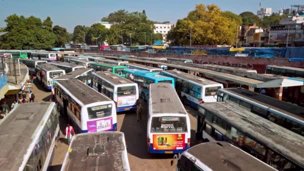 Bangalore Indien Circa Dezember 2019 Blick Auf Den Busbahnhof Kempegowda — Stockvideo