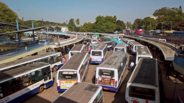 Bangalore Indien Circa Dezember 2019 Blick Auf Den Busbahnhof Kempegowda — Stockvideo